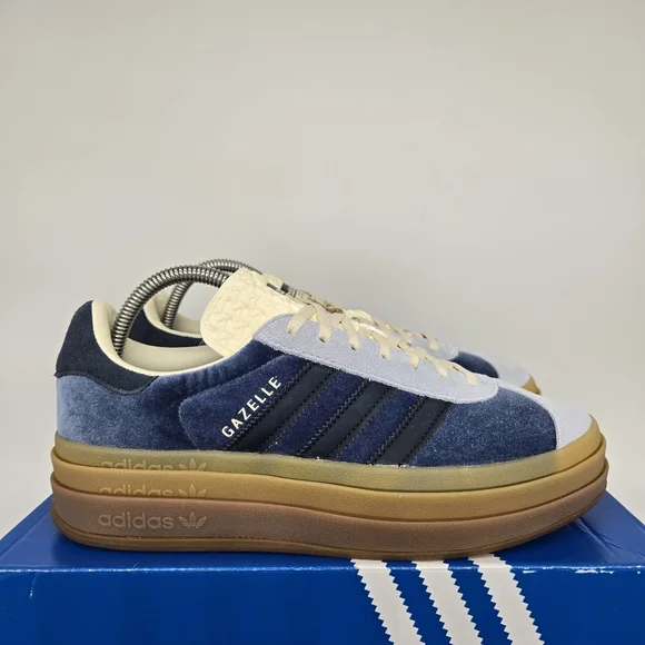 adidas Gazelle Bold Preloved Ink Velvet Women's Shoes Size 9 New - Picture 3 of 8